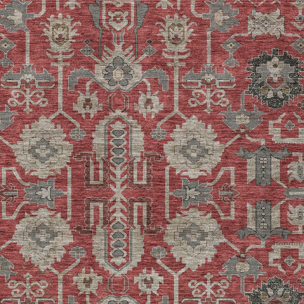 Homeroots 3' Stylish Artichoke Green Oriental Washable Area Rug For Indoor & Outdoor Use, Durable Design 8' X 10' Polyester 582131