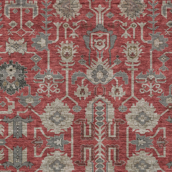 Homeroots 3' Stylish Artichoke Green Oriental Washable Area Rug For Indoor & Outdoor Use, Durable Design 9' X 12' Polyester 582132