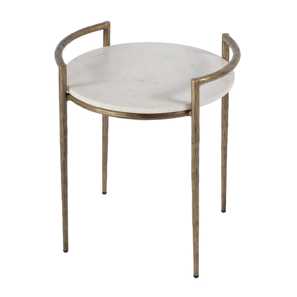 Butler Specialty Madlyn Elegant Round Marble Side Table With Gold Hairpin Legs - Chic Minimalist Design For Any Space White Iron,Marble 5821389-butler