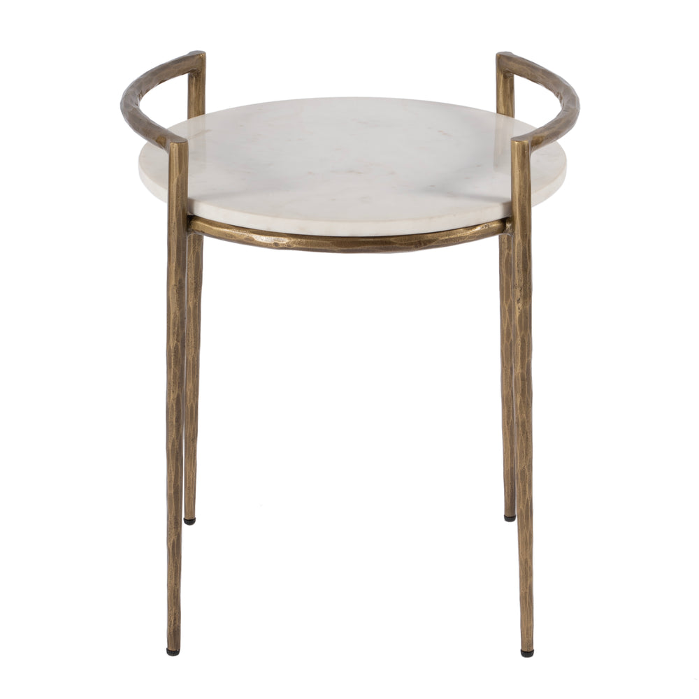 Butler Specialty Madlyn Elegant Round Marble Side Table With Gold Hairpin Legs - Chic Minimalist Design For Any Space White Iron,Marble 5821389-butler
