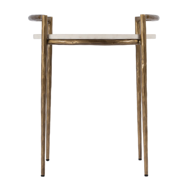 Butler Specialty Madlyn Elegant Round Marble Side Table With Gold Hairpin Legs - Chic Minimalist Design For Any Space White Iron,Marble 5821389-butler