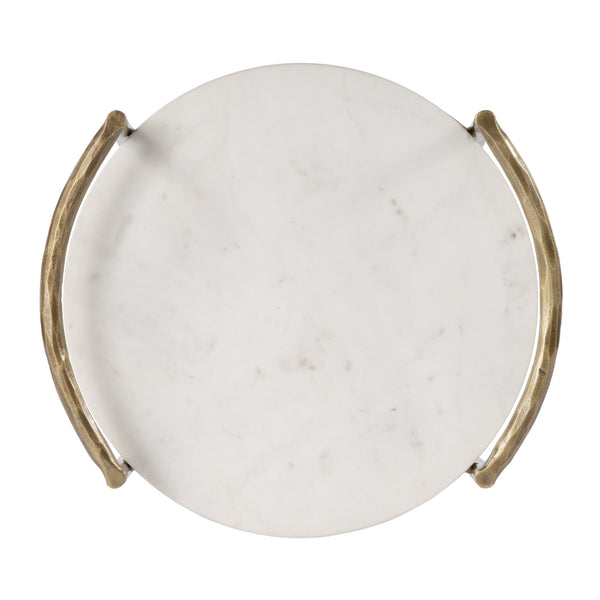 Butler Specialty Madlyn Elegant Round Marble Side Table With Gold Hairpin Legs - Chic Minimalist Design For Any Space White Iron,Marble 5821389-butler