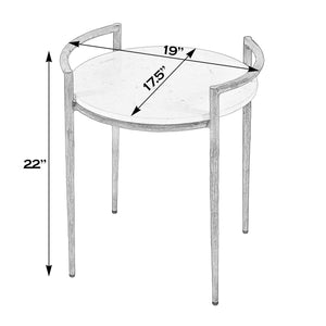 Butler Specialty Madlyn Elegant Round Marble Side Table With Gold Hairpin Legs - Chic Minimalist Design For Any Space White Iron,Marble 5821389-butler