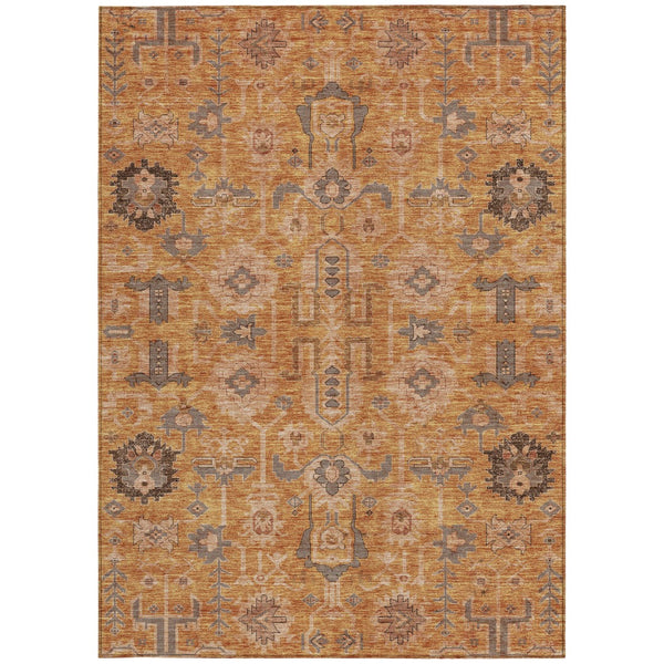 Homeroots 3' Stylish Artichoke Green Oriental Washable Area Rug For Indoor & Outdoor Use, Durable Design 3' X 5' Polyester 582140