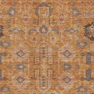 Homeroots 3' Stylish Artichoke Green Oriental Washable Area Rug For Indoor & Outdoor Use, Durable Design 10' X 14' Polyester 582145