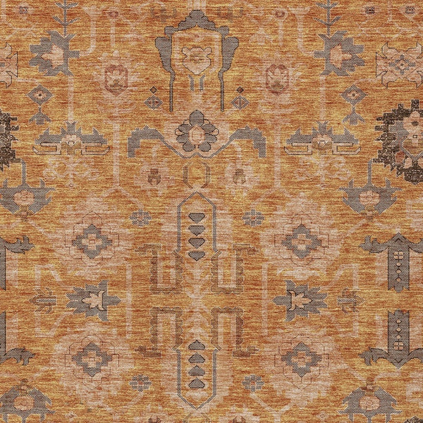 Homeroots 3' Stylish Artichoke Green Oriental Washable Area Rug For Indoor & Outdoor Use, Durable Design 10' X 14' Polyester 582145