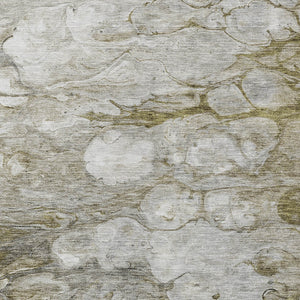 Homeroots 3' Abstract Washable Indoor Outdoor Area Rug In Artichoke Green, Purple & Lilac - Durable & Stylish 3' X 5' Polyester 582152