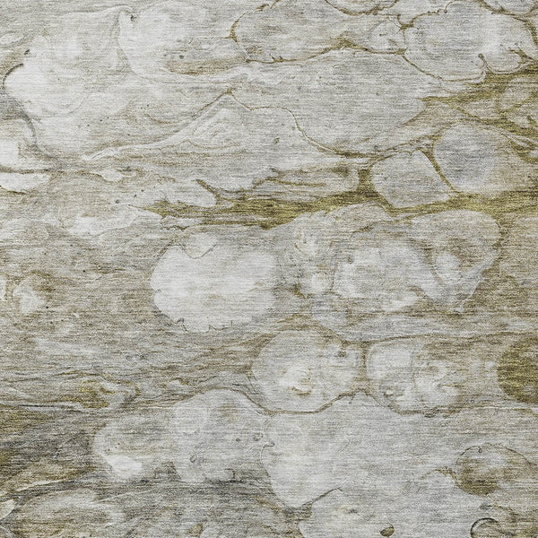 Homeroots 3' Abstract Washable Indoor Outdoor Area Rug In Artichoke Green, Purple & Lilac - Durable & Stylish 3' X 5' Polyester 582152