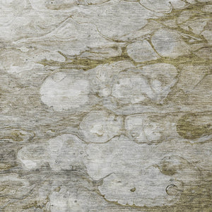 Homeroots 3' Abstract Washable Indoor Outdoor Area Rug In Artichoke Green, Purple & Lilac - Durable & Stylish 5' X 8' Polyester 582153