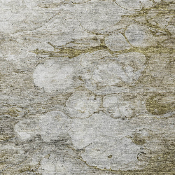 Homeroots 3' Abstract Washable Indoor Outdoor Area Rug In Artichoke Green, Purple & Lilac - Durable & Stylish 5' X 8' Polyester 582153