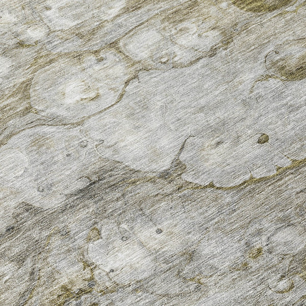 Homeroots 3' Abstract Washable Indoor Outdoor Area Rug In Artichoke Green, Purple & Lilac - Durable & Stylish 8' Round Polyester 582154