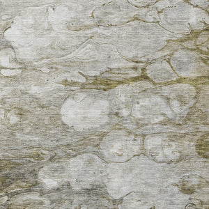 Homeroots 3' Abstract Washable Indoor Outdoor Area Rug In Artichoke Green, Purple & Lilac - Durable & Stylish 9' X 12' Polyester 582156