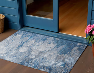 Homeroots 3' Abstract Washable Indoor Outdoor Area Rug In Artichoke Green, Purple & Lilac - Durable & Stylish 3' X 5' Polyester 582158