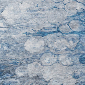 Homeroots 3' Abstract Washable Indoor Outdoor Area Rug In Artichoke Green, Purple & Lilac - Durable & Stylish 5' X 8' Polyester 582159