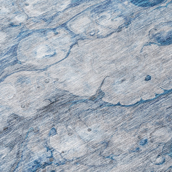 Homeroots 3' Abstract Washable Indoor Outdoor Area Rug In Artichoke Green, Purple & Lilac - Durable & Stylish 8' Round Polyester 582160