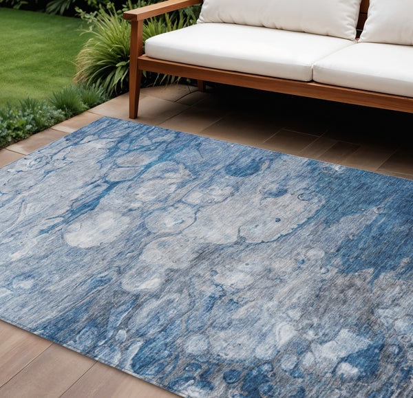 Homeroots 3' Abstract Washable Indoor Outdoor Area Rug In Artichoke Green, Purple & Lilac - Durable & Stylish 9' X 12' Polyester 582162