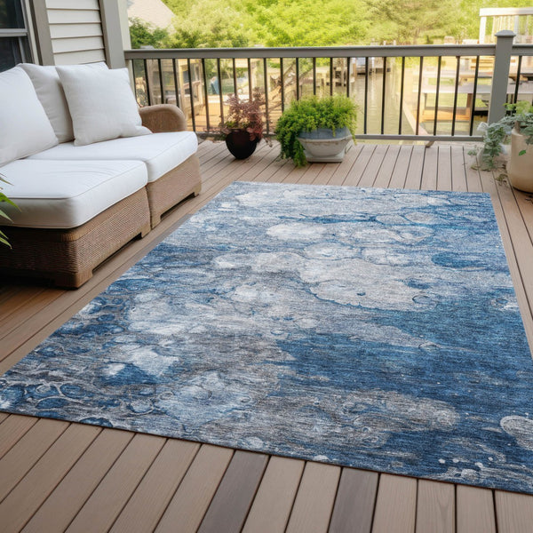 Homeroots 3' Abstract Washable Indoor Outdoor Area Rug In Artichoke Green, Purple & Lilac - Durable & Stylish 10' X 14' Polyester 582163