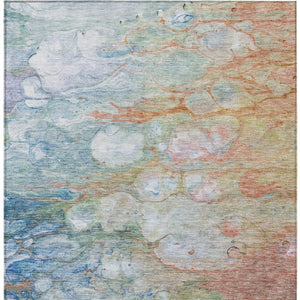 Homeroots 3' Abstract Washable Indoor Outdoor Area Rug In Artichoke Green, Purple & Lilac - Durable & Stylish 8' X 10' Polyester 582167