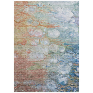 Homeroots 3' Abstract Washable Indoor Outdoor Area Rug In Artichoke Green, Purple & Lilac - Durable & Stylish 10' X 14' Polyester 582169