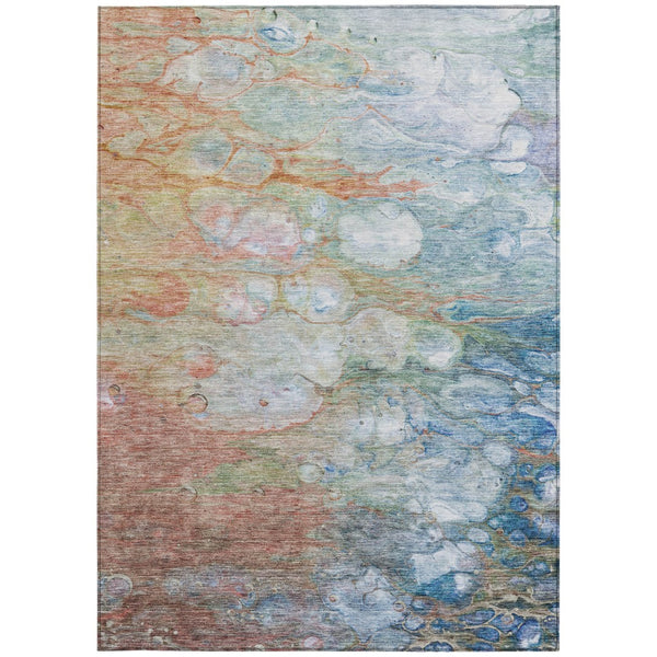 Homeroots 3' Abstract Washable Indoor Outdoor Area Rug In Artichoke Green, Purple & Lilac - Durable & Stylish 10' X 14' Polyester 582169