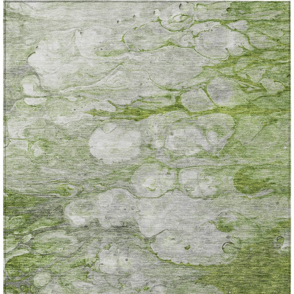 Homeroots 3' Abstract Washable Indoor Outdoor Area Rug In Artichoke Green, Purple & Lilac - Durable & Stylish 3' X 5' Polyester 582170