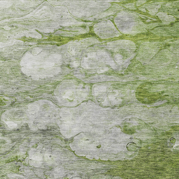 Homeroots 3' Abstract Washable Indoor Outdoor Area Rug In Artichoke Green, Purple & Lilac - Durable & Stylish 3' X 5' Polyester 582170