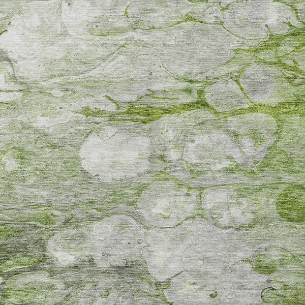 Homeroots 3' Abstract Washable Indoor Outdoor Area Rug In Artichoke Green, Purple & Lilac - Durable & Stylish 5' X 8' Polyester 582171