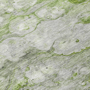 Homeroots 3' Abstract Washable Indoor Outdoor Area Rug In Artichoke Green, Purple & Lilac - Durable & Stylish 8' Round Polyester 582172