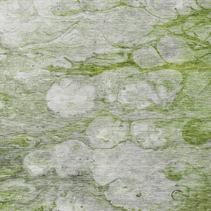 Homeroots 3' Abstract Washable Indoor Outdoor Area Rug In Artichoke Green, Purple & Lilac - Durable & Stylish 8' X 10' Polyester 582173