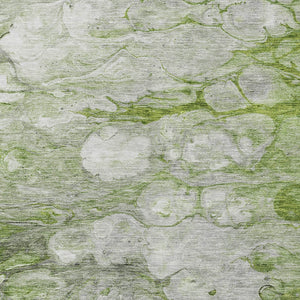 Homeroots 3' Abstract Washable Indoor Outdoor Area Rug In Artichoke Green, Purple & Lilac - Durable & Stylish 9' X 12' Polyester 582174