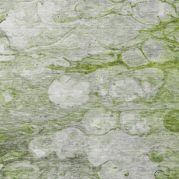 Homeroots 3' Abstract Washable Indoor Outdoor Area Rug In Artichoke Green, Purple & Lilac - Durable & Stylish 9' X 12' Polyester 582174