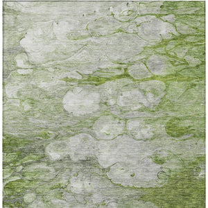 Homeroots 3' Abstract Washable Indoor Outdoor Area Rug In Artichoke Green, Purple & Lilac - Durable & Stylish 10' X 14' Polyester 582175