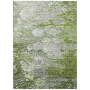 HomeRoots 5' Olive Green and Gray Abstract Area Rug - Stylish, Washable, Durable for Indoor and Outdoor Use 10' X 14' 582175