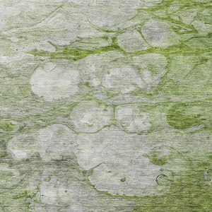 Homeroots 3' Abstract Washable Indoor Outdoor Area Rug In Artichoke Green, Purple & Lilac - Durable & Stylish 10' X 14' Polyester 582175