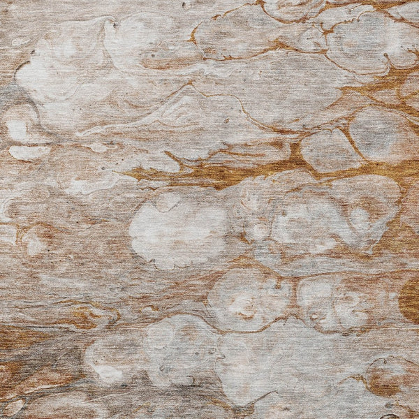 Homeroots 3' Abstract Washable Indoor Outdoor Area Rug In Artichoke Green, Purple & Lilac - Durable & Stylish 5' X 8' Polyester 582183