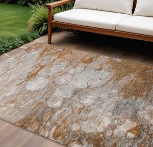 Homeroots 3' Abstract Washable Indoor Outdoor Area Rug In Artichoke Green, Purple & Lilac - Durable & Stylish 9' X 12' Polyester 582186