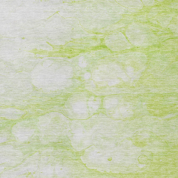 Homeroots 3' Artichoke Green Abstract Area Rug - Washable Indoor/Outdoor, Stain-resistant, Stylish Design 3' X 5' Polyester 582188