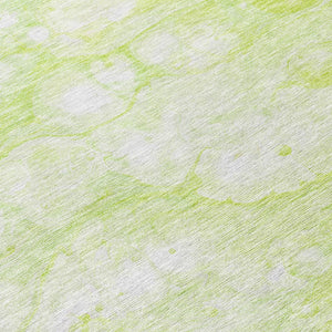 Homeroots 3' Artichoke Green Abstract Area Rug - Washable Indoor/Outdoor, Stain-resistant, Stylish Design 8' Round Polyester 582190