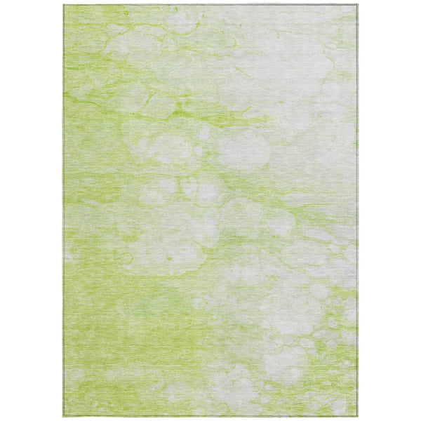 Homeroots 3' Artichoke Green Abstract Area Rug - Washable Indoor/Outdoor, Stain-resistant, Stylish Design 9' X 12' Polyester 582192