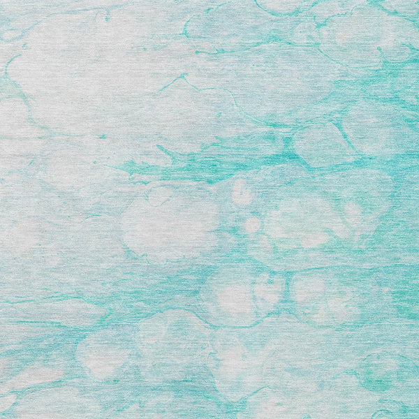 Homeroots 3' Artichoke Green Abstract Area Rug - Washable Indoor/Outdoor, Stain-resistant, Stylish Design 3' X 5' Polyester 582194