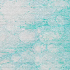 Homeroots 3' Artichoke Green Abstract Area Rug - Washable Indoor/Outdoor, Stain-resistant, Stylish Design 5' X 8' Polyester 582195