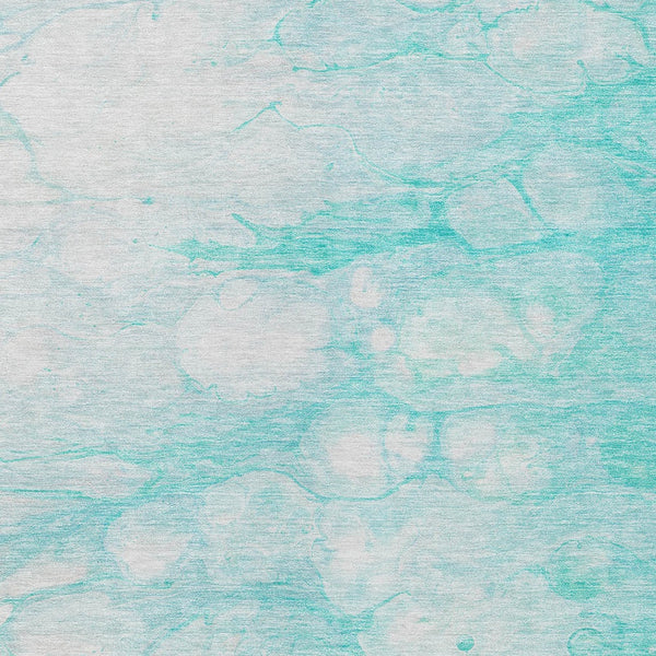 Homeroots 3' Artichoke Green Abstract Area Rug - Washable Indoor/Outdoor, Stain-resistant, Stylish Design 5' X 8' Polyester 582195