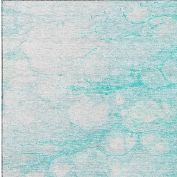 Homeroots 3' Artichoke Green Abstract Area Rug - Washable Indoor/Outdoor, Stain-resistant, Stylish Design 8' X 10' Polyester 582197