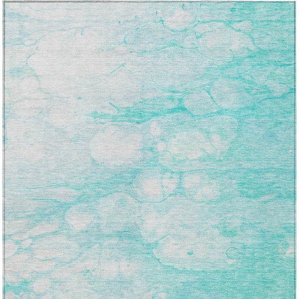 Homeroots 3' Artichoke Green Abstract Area Rug - Washable Indoor/Outdoor, Stain-resistant, Stylish Design 9' X 12' Polyester 582198