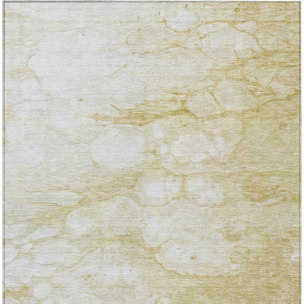 Homeroots 3' Artichoke Green Abstract Area Rug - Washable Indoor/Outdoor, Stain-resistant, Stylish Design 3' X 5' Polyester 582200