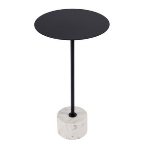 Butler Specialty Garrett Round Iron And Marble Side Table - Modern Elegance For Stylish Home Décor And Small Spaces Black And White Iron,Banswara Marble 5822025-butler