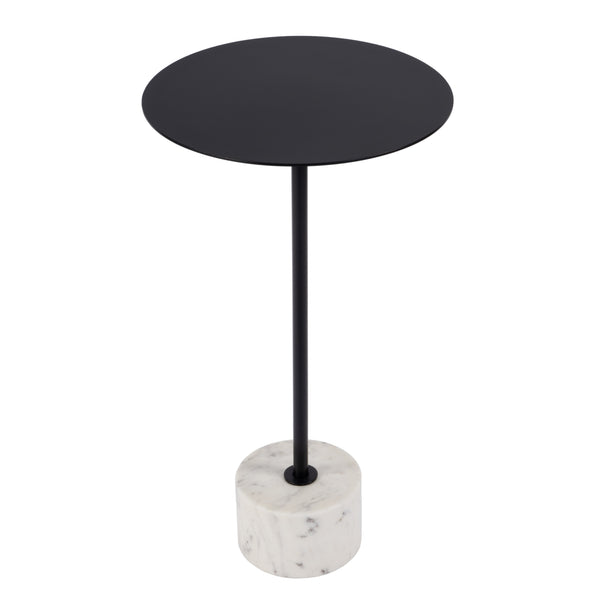 Butler Specialty Garrett Round Iron And Marble Side Table - Modern Elegance For Stylish Home Décor And Small Spaces Black And White Iron,Banswara Marble 5822025-butler