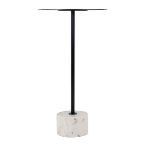 Butler Specialty Garrett Round Iron And Marble Side Table - Modern Elegance For Stylish Home Décor And Small Spaces Black And White Iron,Banswara Marble 5822025-butler