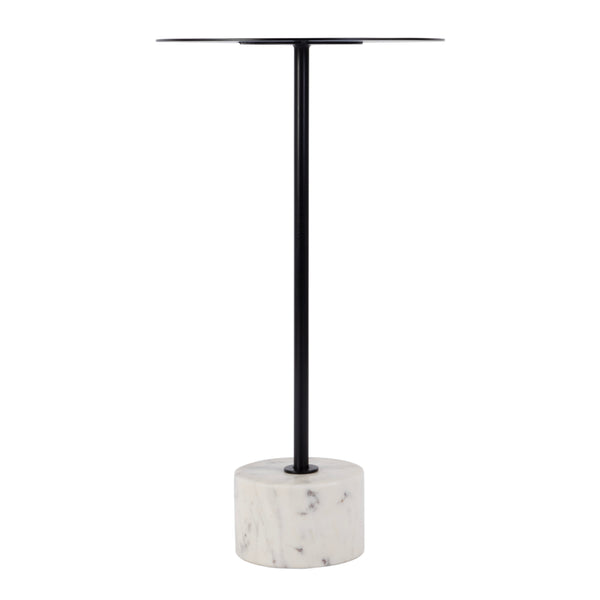 Butler Specialty Garrett Round Iron And Marble Side Table - Modern Elegance For Stylish Home Décor And Small Spaces Black And White Iron,Banswara Marble 5822025-butler
