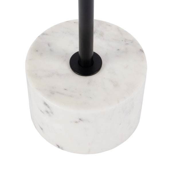 Butler Specialty Garrett Round Iron And Marble Side Table - Modern Elegance For Stylish Home Décor And Small Spaces Black And White Iron,Banswara Marble 5822025-butler